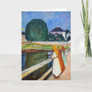 Edvard Munch - The Girls on the Bridge White Night カード