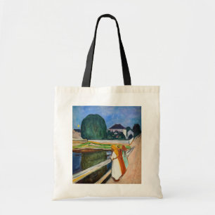 Edvard Munch - The Girls on the Bridge White Night トートバッグ