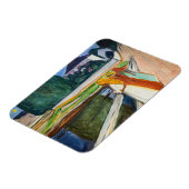Edvard Munch - The Girls on the Bridge White Night マグネット (左側)
