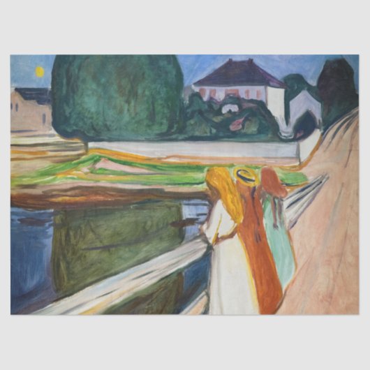 Edvard Munch - The Girls on the Bridge White Night 薄葉紙 (正面)