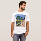 Edvard Munch - The Girls on the Bridge White Night Tシャツ (正面フル)