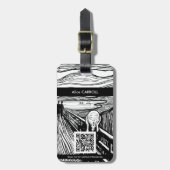 Edvard Munch - The Scream Lithography - QR Code ラゲッジタグ (正面縦)