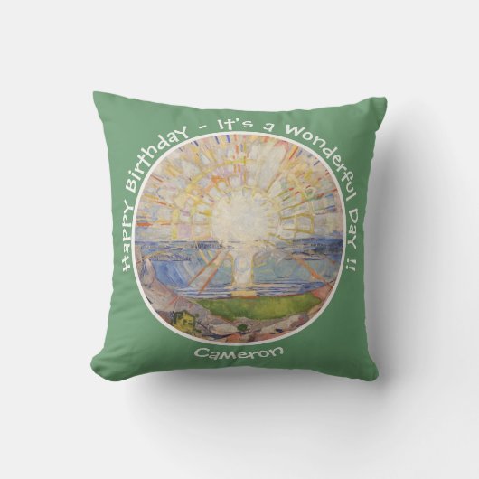 Edvard Munch The Sun (Solen) – サンライズパーティー項目 クッション (正面)
