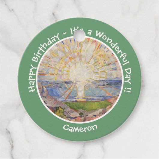 Edvard Munch The Sun (Solen) – サンライズパーティー項目 フェイバータグ (正面)