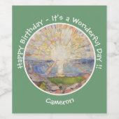 Edvard Munch The Sun (Solen) – サンライズパーティー項目 ワインラベル (シングルラベル)