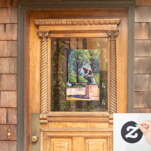 Edvard Munch - The Thinker by Rodin ウィンドウサイン (ホームデコレーション)