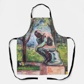 Edvard Munch - The Thinker by Rodin エプロン (正面)