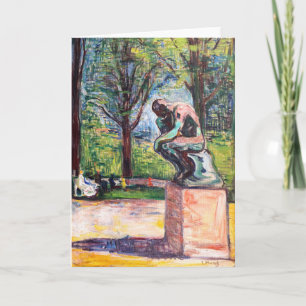 Edvard Munch - The Thinker by Rodin カード
