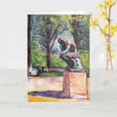 Edvard Munch - The Thinker by Rodin カード (黄色い花)