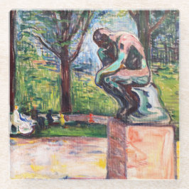 Edvard Munch - The Thinker by Rodin ガラスコースター
