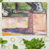 Edvard Munch - The Thinker by Rodin キッチンタオル (折り畳み)