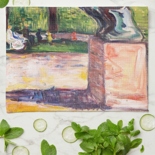 Edvard Munch - The Thinker by Rodin キッチンタオル (折り畳み)