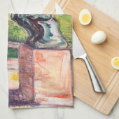 Edvard Munch - The Thinker by Rodin キッチンタオル (四つ折り)