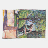 Edvard Munch - The Thinker by Rodin キッチンタオル (横)