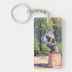Edvard Munch - The Thinker by Rodin キーホルダー
