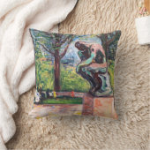 Edvard Munch - The Thinker by Rodin クッション (ブランケット)