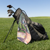 Edvard Munch - The Thinker by Rodin ゴルフタオル (グリーン)