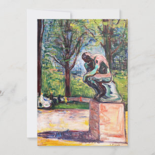Edvard Munch - The Thinker by Rodin サンキューカード
