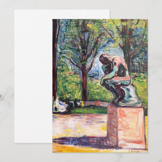 Edvard Munch - The Thinker by Rodin サンキューカード (正面/裏面)