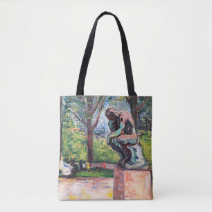 Edvard Munch - The Thinker by Rodin トートバッグ