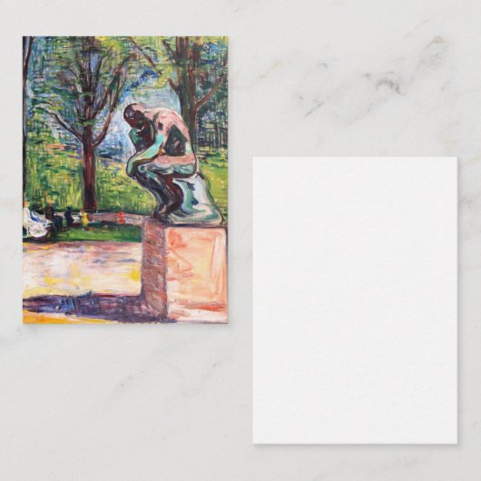 Edvard Munch - The Thinker by Rodin ノートカード (正面/裏面)