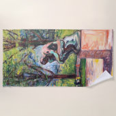 Edvard Munch - The Thinker by Rodin ビーチタオル (正面)