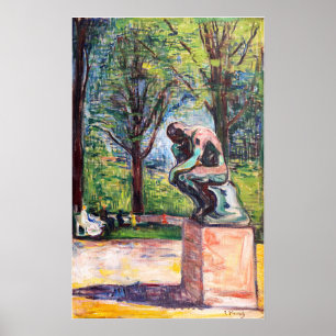 Edvard Munch - The Thinker by Rodin ポスター