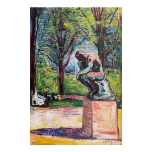 Edvard Munch - The Thinker by Rodin ポスター