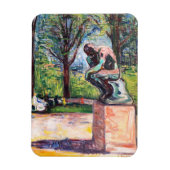 Edvard Munch - The Thinker by Rodin マグネット (縦)