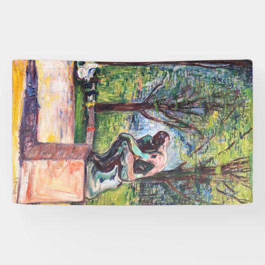 Edvard Munch - The Thinker by Rodin 横断幕 (横)