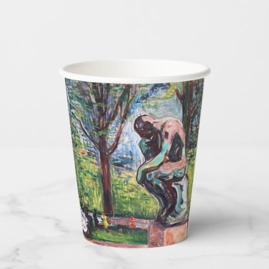 Edvard Munch - The Thinker by Rodin 紙コップ (裏面)