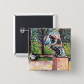 Edvard Munch - The Thinker by Rodin 缶バッジ (正面&裏面)