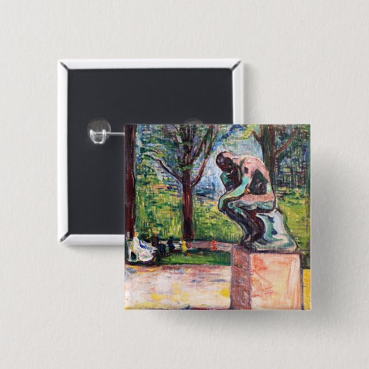 Edvard Munch - The Thinker by Rodin 缶バッジ (正面&裏面)