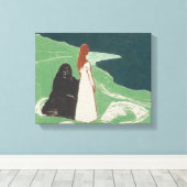 Edvard Munch - Two Women on the Shore キャンバスプリント (インサイチュ (ウッドフロア))