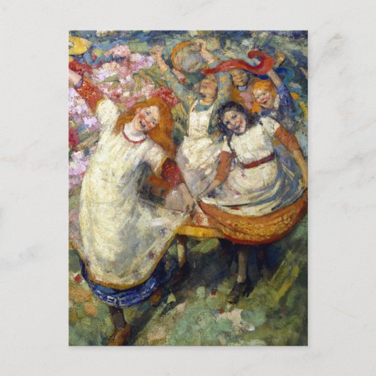 Edward Atkinson Hornel - 春の踊り ポストカード (正面)