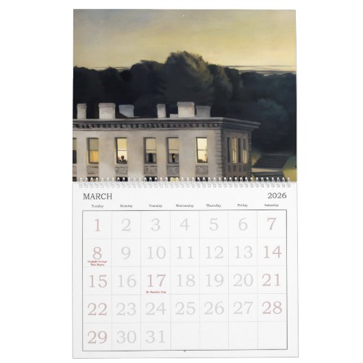Edward Hopper Artistic Wall Calendar カレンダー (3月 2026)