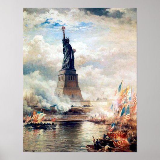 Edward Moran | Unveiling The Statue of Liberty ポスター (正面)