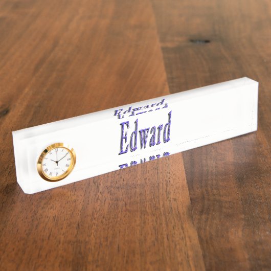Edward、Name、Logo、Desk Nameプレート(Clock)。 デスクネームプレート (側面)