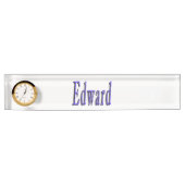 Edward、Name、Logo、Desk Nameプレート(Clock)。 デスクネームプレート (正面)