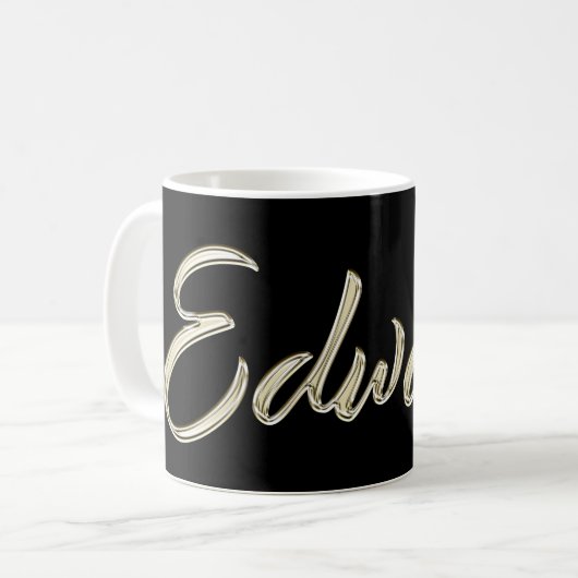 Edward Name whitegold Tasse Teetasse Kaffeetasse コーヒーマグカップ (正面左)