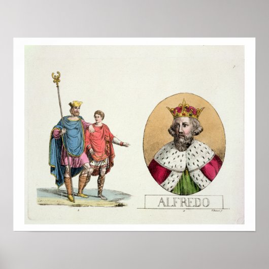 Edward the ConfessorとKing Alfred、プレート7 from ポスター (正面)