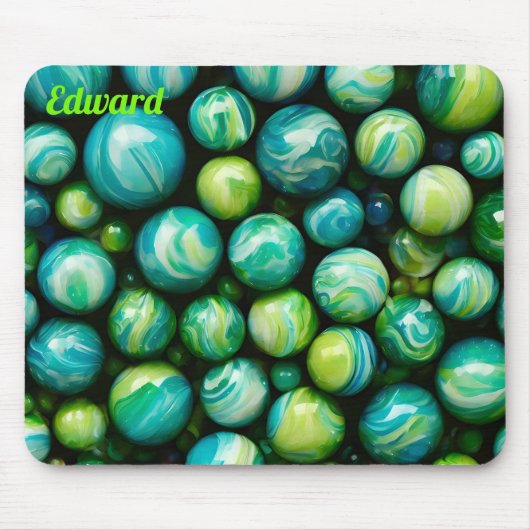 EDWARD to Zany Shades Green and Blue to Marbles マウスパッド (正面)