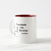 Edward Young著検査のやる気を起こさせるな引用文- ツートーンマグカップ (正面左)