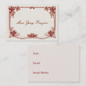 Edwardianのフランスのな社会的なテレホンカード コーリングカード (正面/裏面)