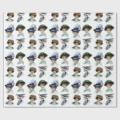 Edwardianの帽子のヴィンテージのファッションの女の子 ラッピングペーパー (フラット)