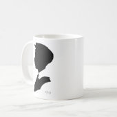 Edwardianの白黒ヴィンテージのシルエット コーヒーマグカップ (正面左)