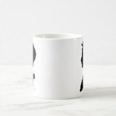 Edwardianの白黒ヴィンテージのシルエット コーヒーマグカップ (中央)