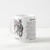 Edwards家族の紋章付き外衣マグ コーヒーマグカップ (正面左)