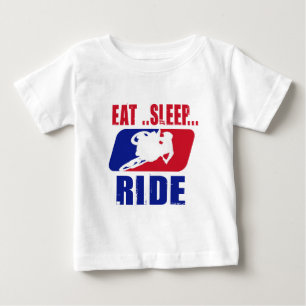 Eeatの睡眠および乗車 ベビーTシャツ