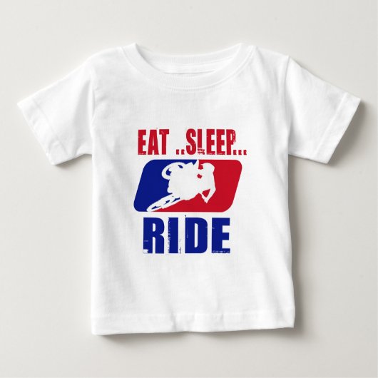 Eeatの睡眠および乗車 ベビーTシャツ (正面)